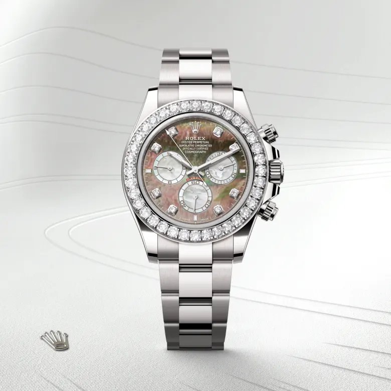 ロレックス コスモグラフ デイトナ オイスター、40 mm、ホワイトゴールド、ダイヤモンド