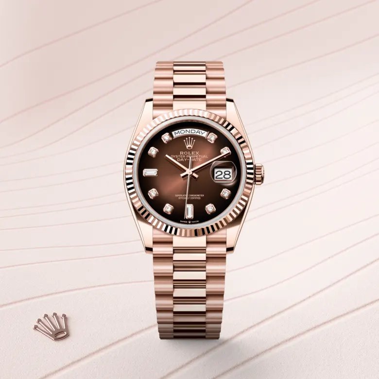 ロレックス デイデイト 36 オイスター、36 mm、エバーローズゴールド