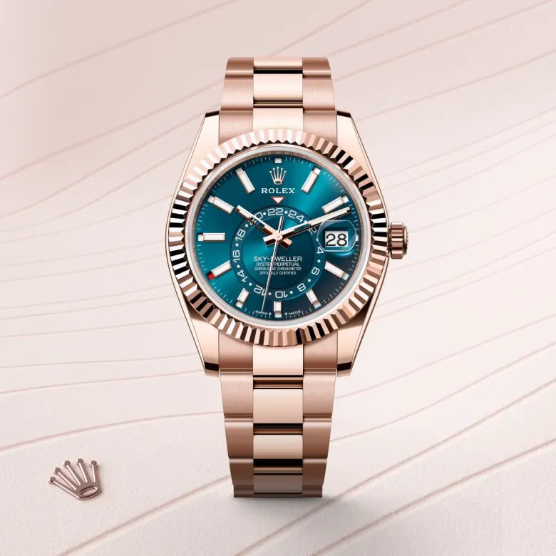 ロレックス スカイドゥエラー オイスター、42 mm、エバーローズゴールド