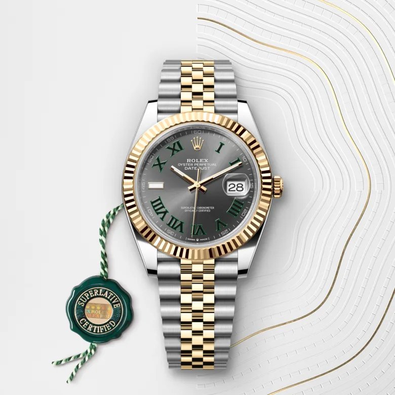ロレックス デイトジャスト 41 オイスター、41 mm、オイスタースチール&イエローゴールド