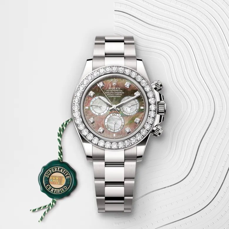 ロレックス コスモグラフ デイトナ オイスター、40 mm、ホワイトゴールド、ダイヤモンド