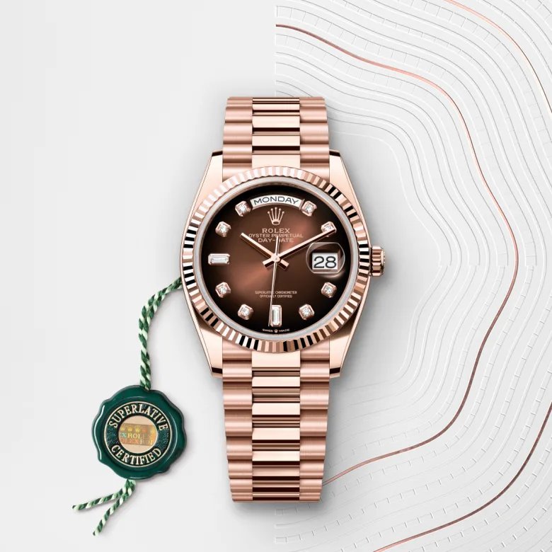 ロレックス デイデイト 36 オイスター、36 mm、エバーローズゴールド