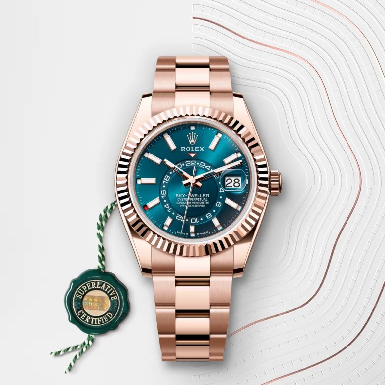 ロレックス スカイドゥエラー オイスター、42 mm、エバーローズゴールド