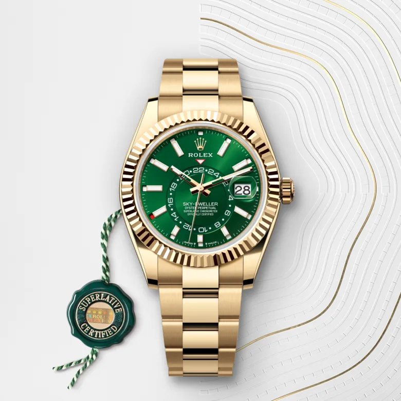 ロレックス スカイドゥエラー オイスター、42 mm、イエローゴールド