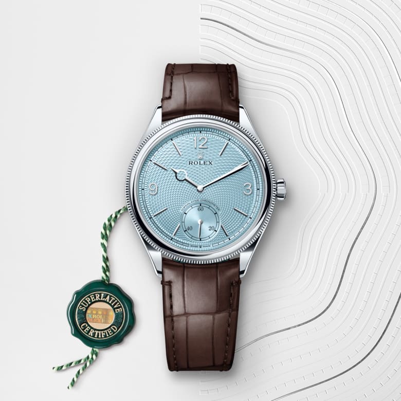 ロレックス 1908 39 mm、プラチナ、ポリッシュ仕上げ