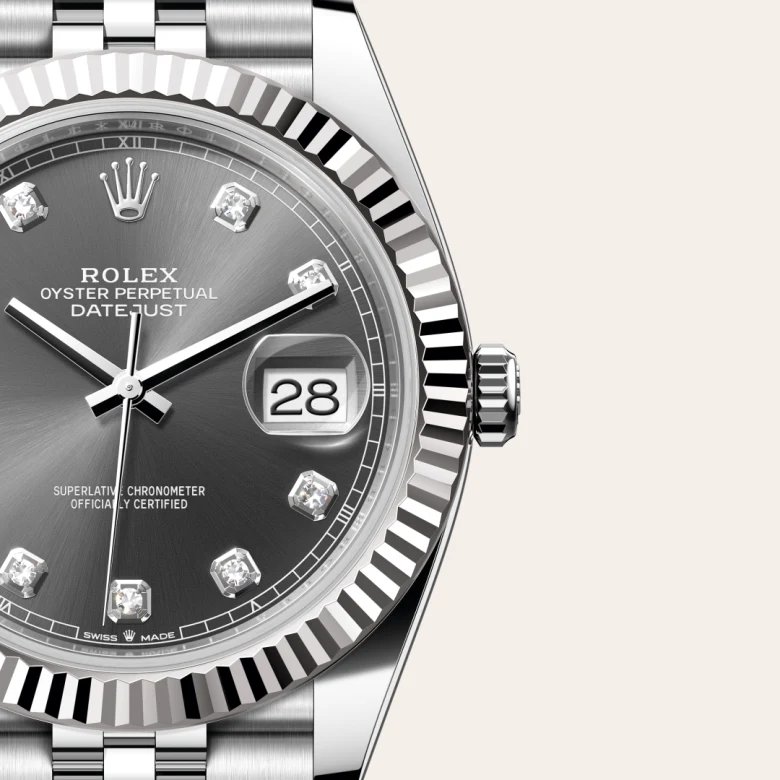 ロレックス デイトジャスト 41 オイスター、41 mm、オイスタースチール&ホワイトゴールド