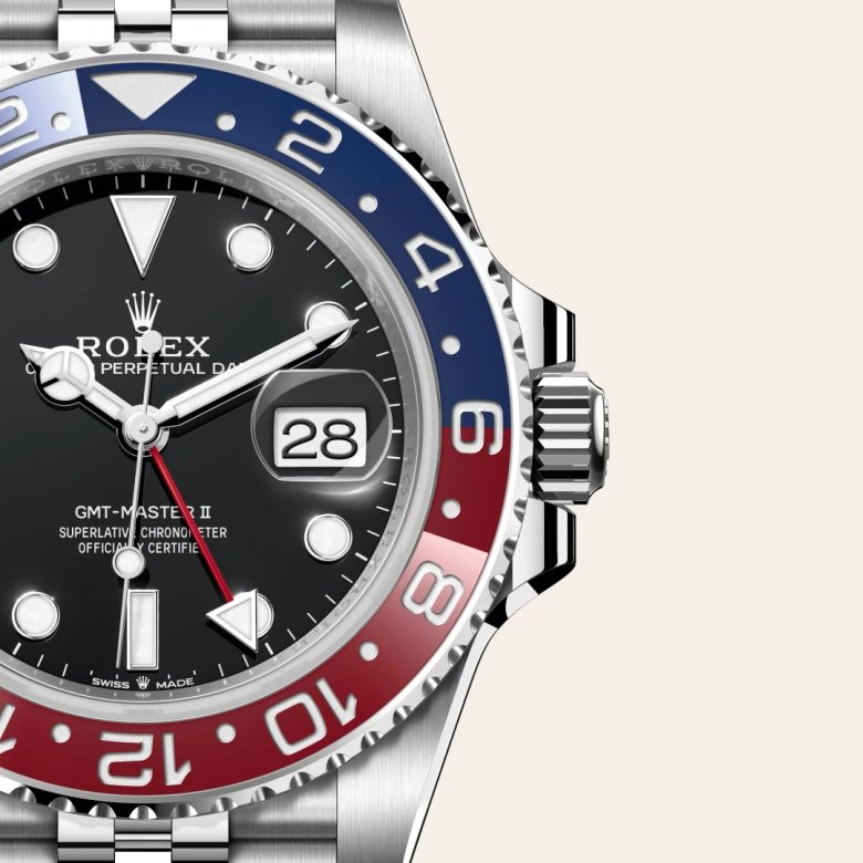 ロレックス GMTマスター Ⅱ オイスター、40 mm、オイスタースチール
