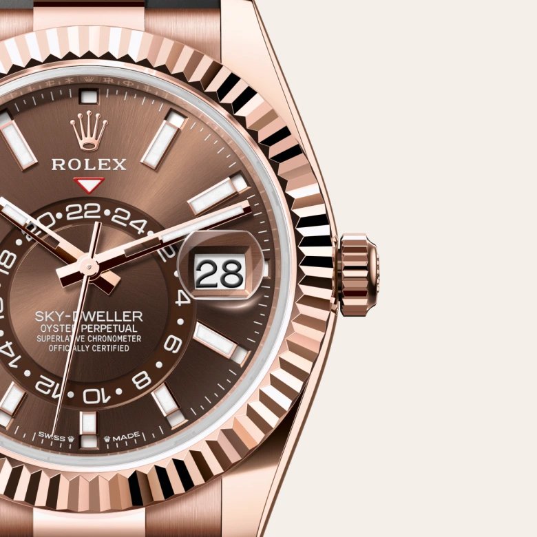 ロレックス スカイドゥエラー オイスター、42 mm、エバーローズゴールド