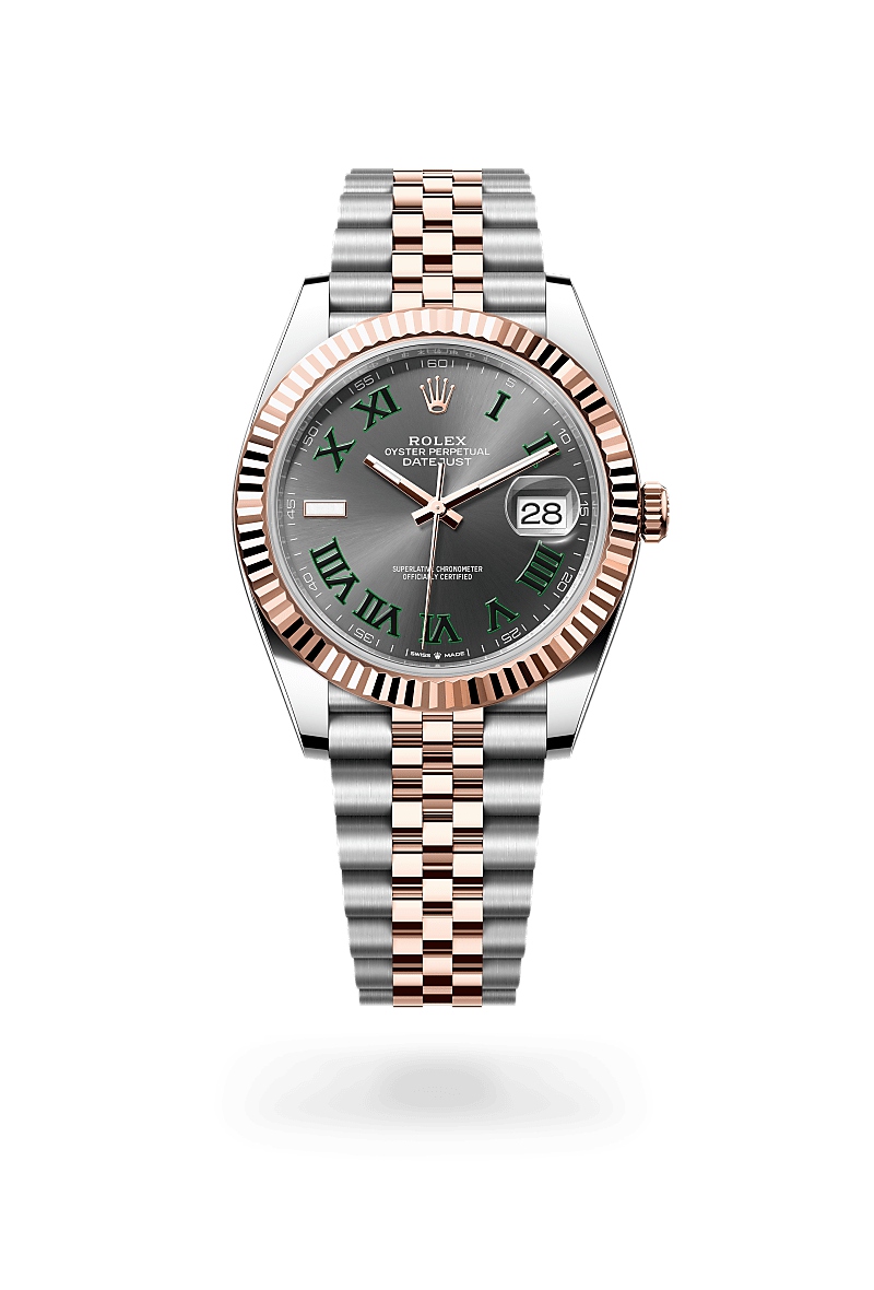ロレックス デイトジャスト 41 オイスター、41 mm、オイスタースチール＆エバーローズゴールド