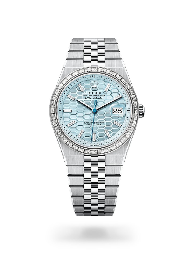 ロレックス ランドドゥエラー 40 オイスター、40 mm、プラチナ、ダイヤモンド