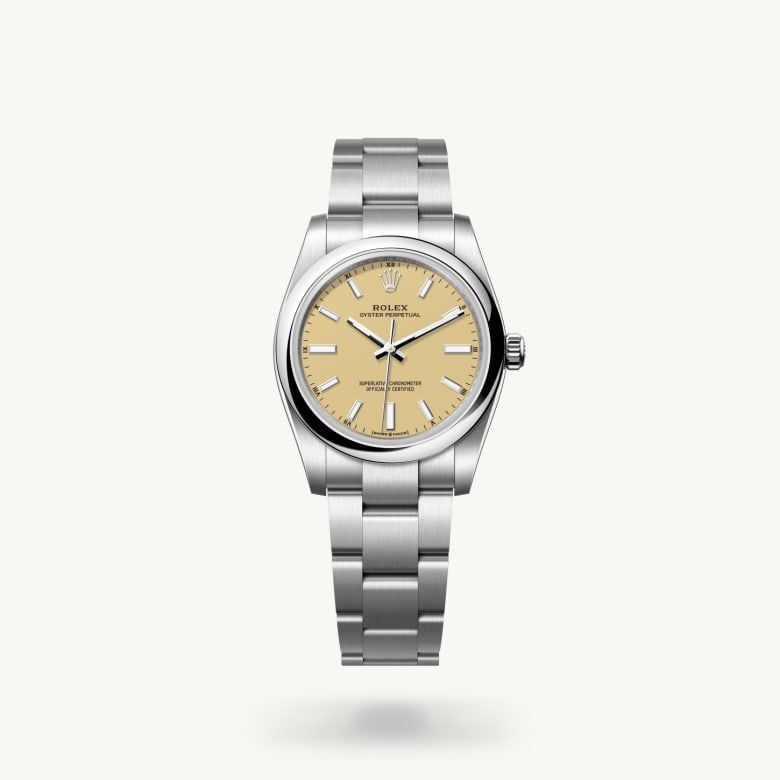 オイスター パーペチュアル 34:オイスター、34 mm、オイスタースチール