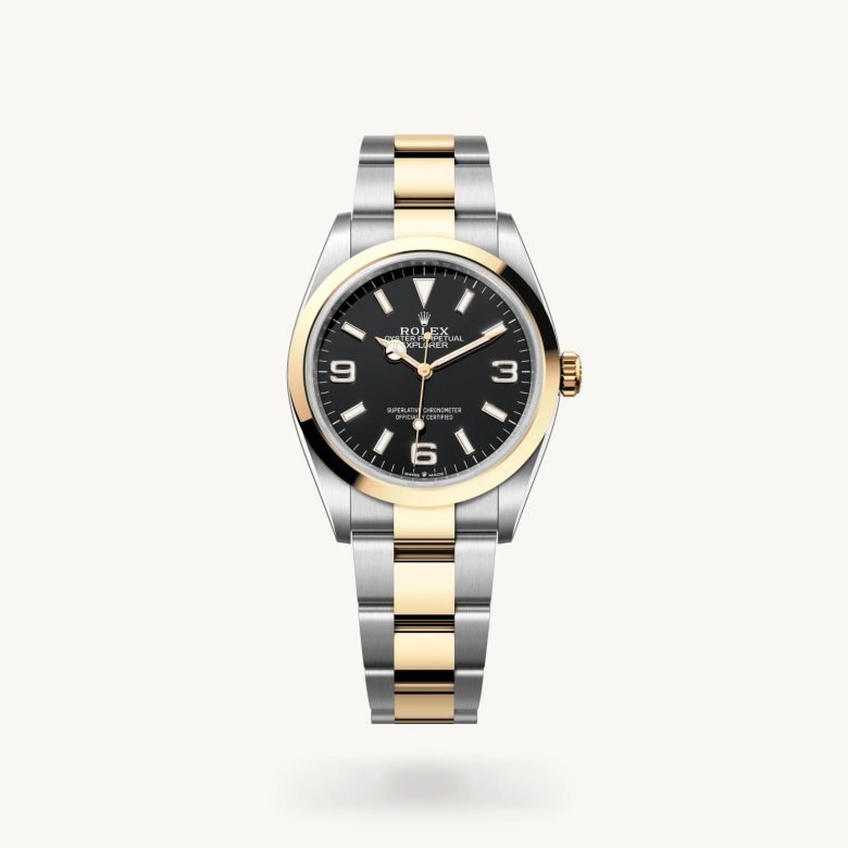 エクスプローラー 36:オイスター、36 mm、オイスタースチール＆イエローゴールド
