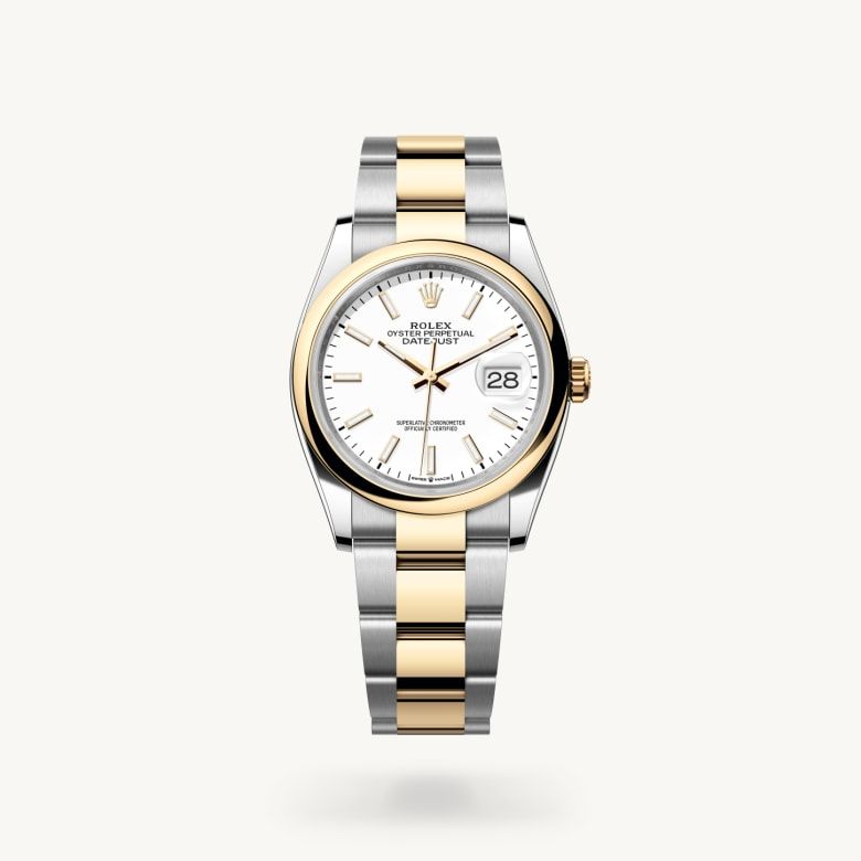 デイトジャスト 36:オイスター、36 mm、オイスタースチール＆イエローゴールド