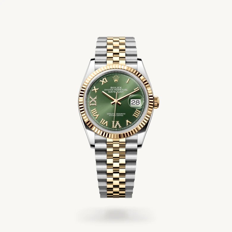デイトジャスト 36:オイスター、36 mm、オイスタースチール＆イエローゴールド