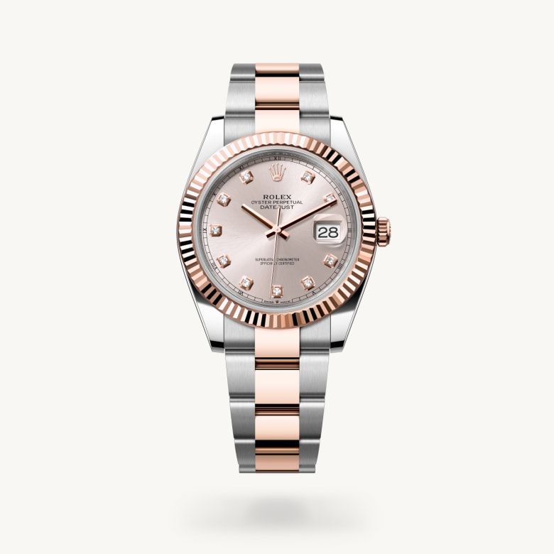 デイトジャスト 41:オイスター、41 mm、オイスタースチール＆エバーローズゴールド