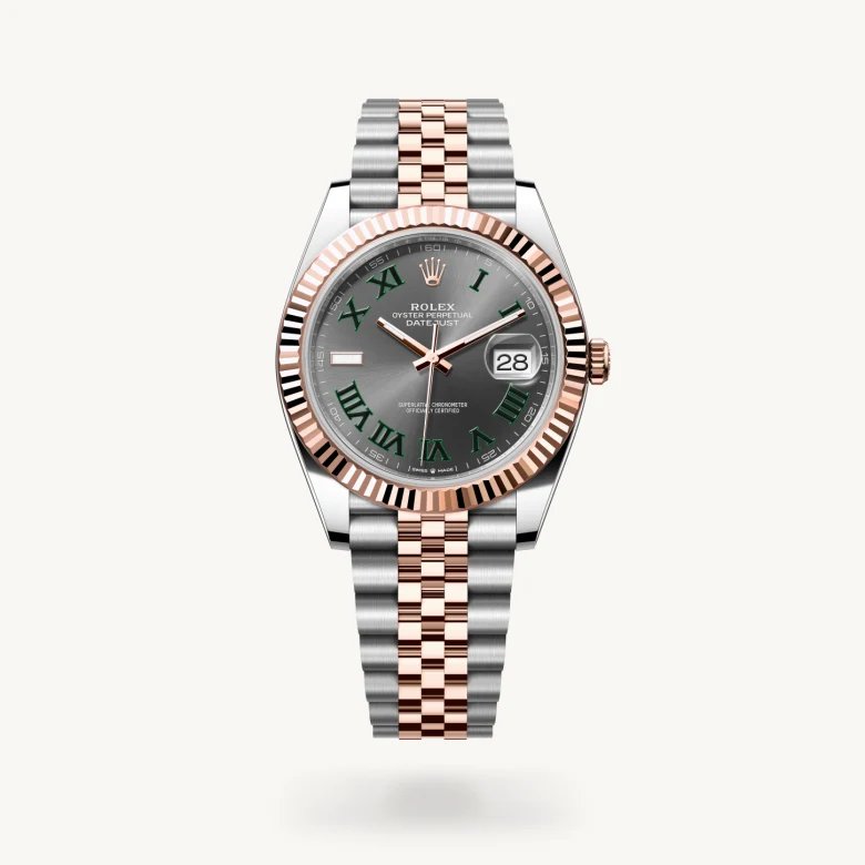 デイトジャスト 41:オイスター、41 mm、オイスタースチール＆エバーローズゴールド
