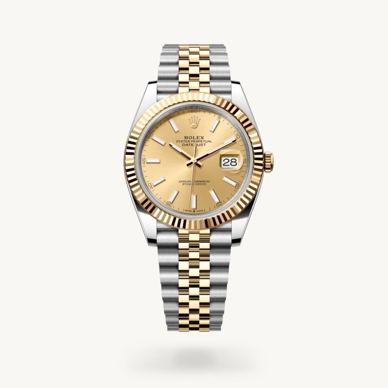 デイトジャスト 41:オイスター、41 mm、オイスタースチール＆イエローゴールド