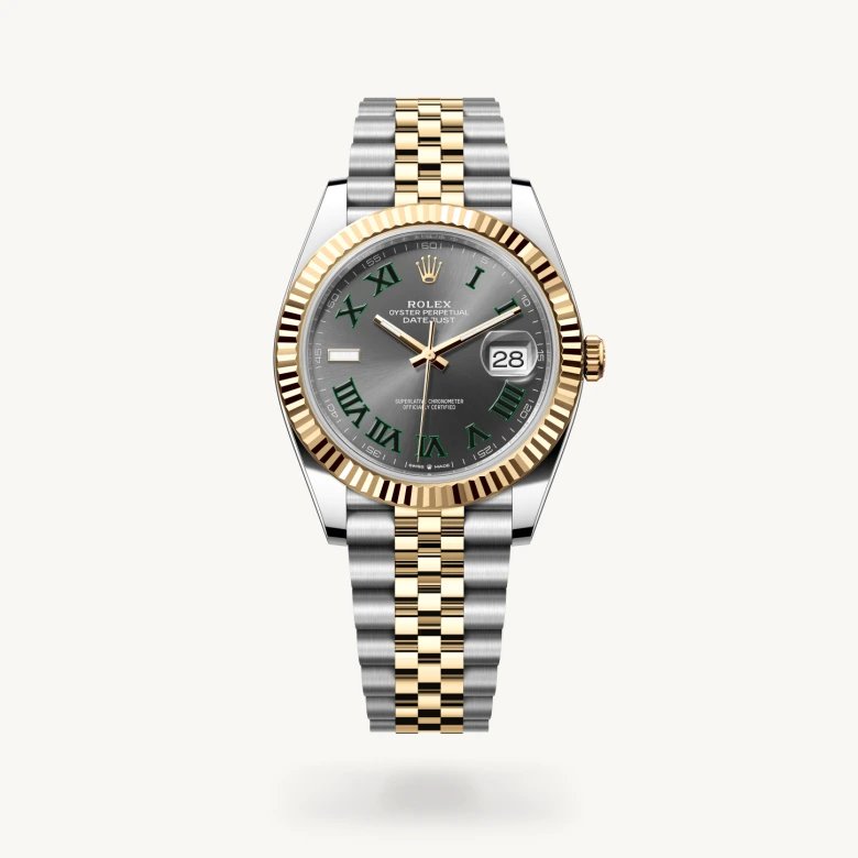 デイトジャスト 41:オイスター、41 mm、オイスタースチール＆イエローゴールド
