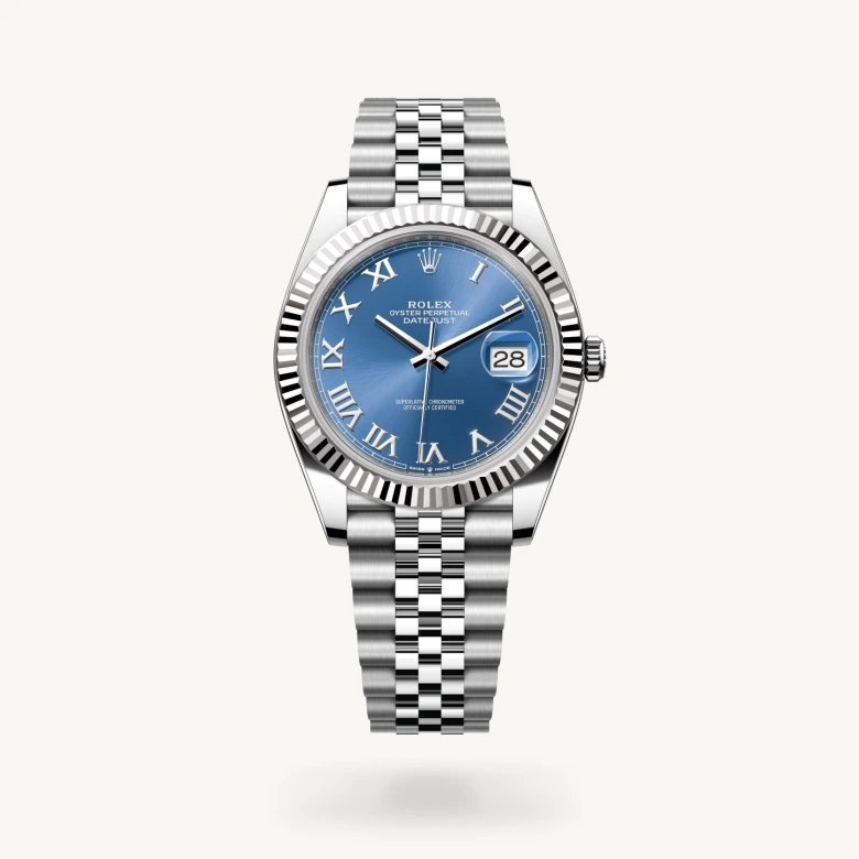 デイトジャスト 41:オイスター、41 mm、オイスタースチール＆ホワイトゴールド