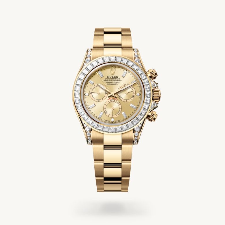 コスモグラフ デイトナ:オイスター、40 mm、イエローゴールド、ダイヤモンド