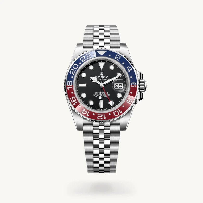 GMTマスター Ⅱ:オイスター、40 mm、オイスタースチール