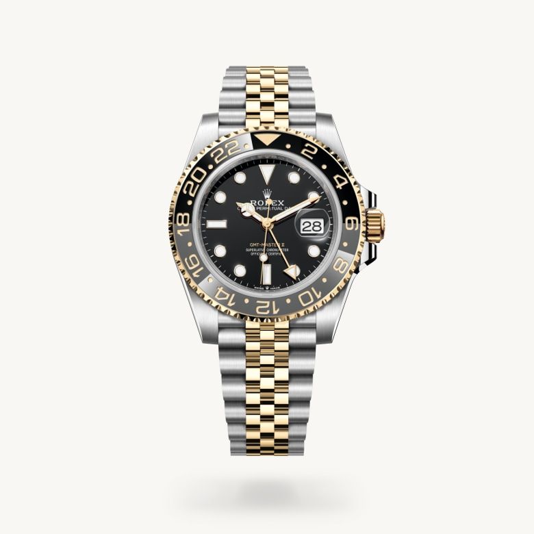 GMTマスター Ⅱ:オイスター、40 mm、オイスタースチール＆イエローゴールド
