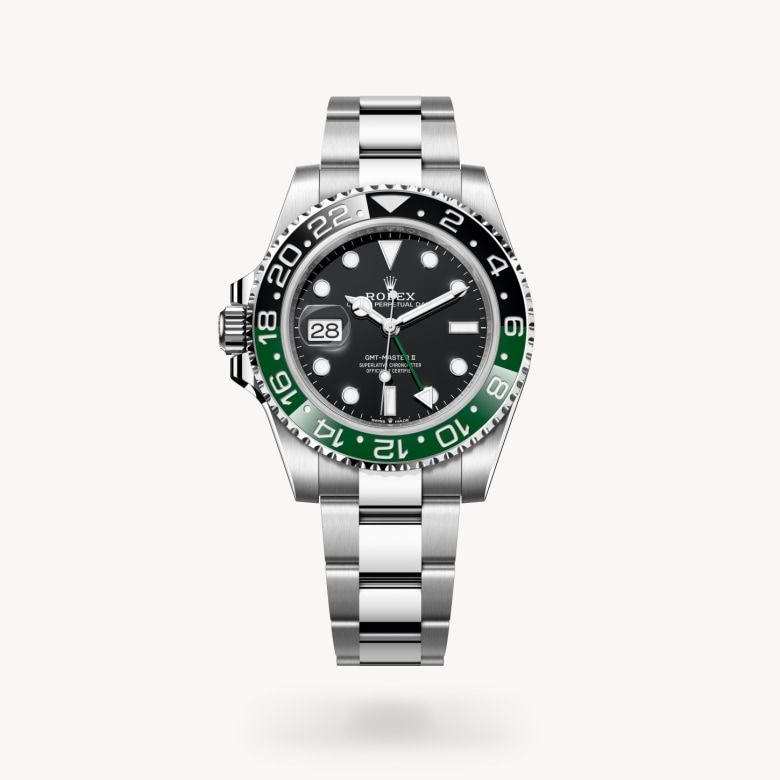 GMTマスター Ⅱ:オイスター、40 mm、オイスタースチール