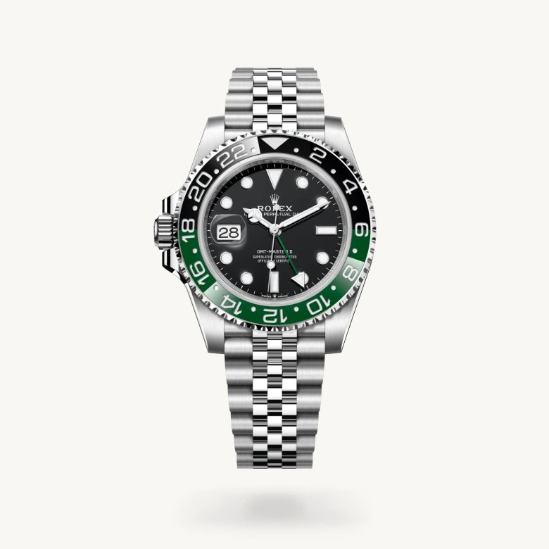 GMTマスター Ⅱ:オイスター、40 mm、オイスタースチール
