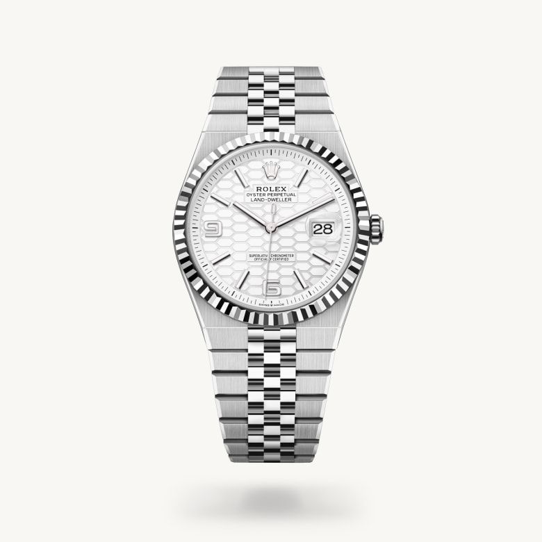 ランドドゥエラー 40:オイスター、40 mm、オイスタースチール＆ホワイトゴールド