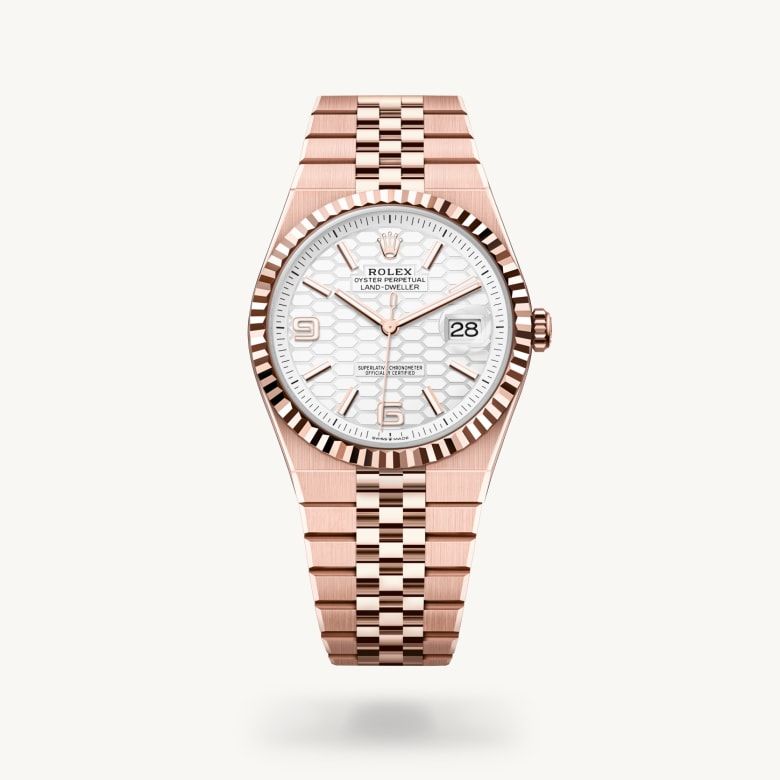 ランドドゥエラー 40:オイスター、40 mm、エバーローズゴールド