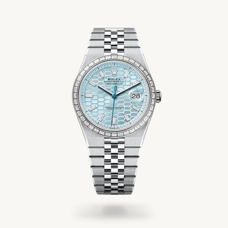 ランドドゥエラー 40:オイスター、40 mm、プラチナ、ダイヤモンド