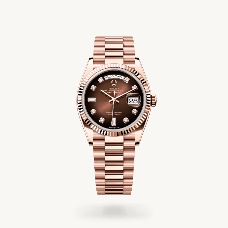 デイデイト 36:オイスター、36 mm、エバーローズゴールド