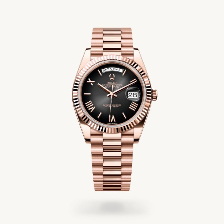 デイデイト 40:オイスター、40 mm、エバーローズゴールド