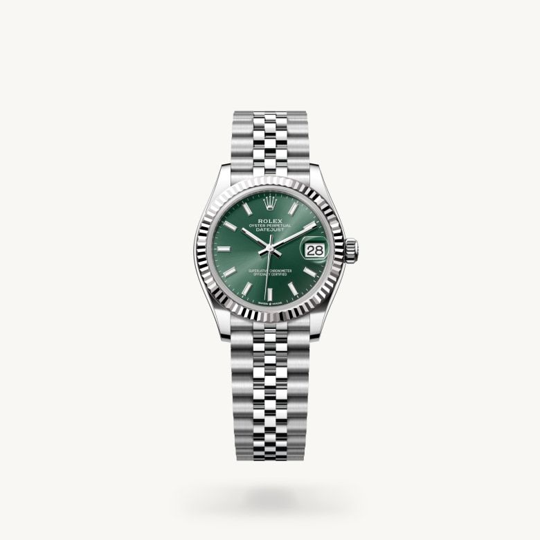 デイトジャスト 31:オイスター、31 mm、オイスタースチール＆ホワイトゴールド