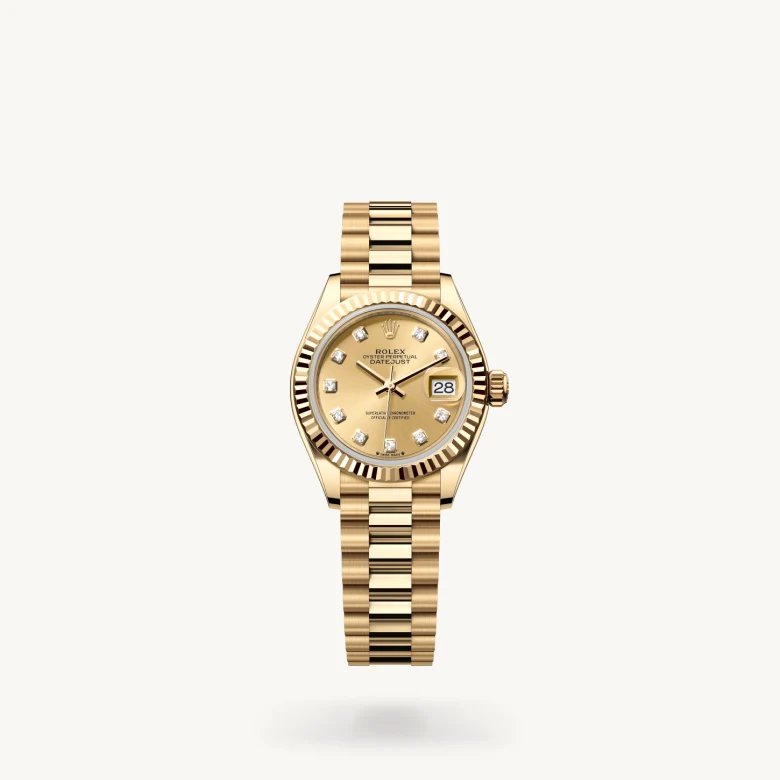 レディ デイトジャスト:オイスター、28 mm、イエローゴールド