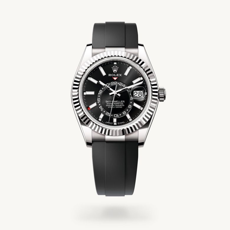 スカイドゥエラー:オイスター、42 mm、ホワイトゴールド