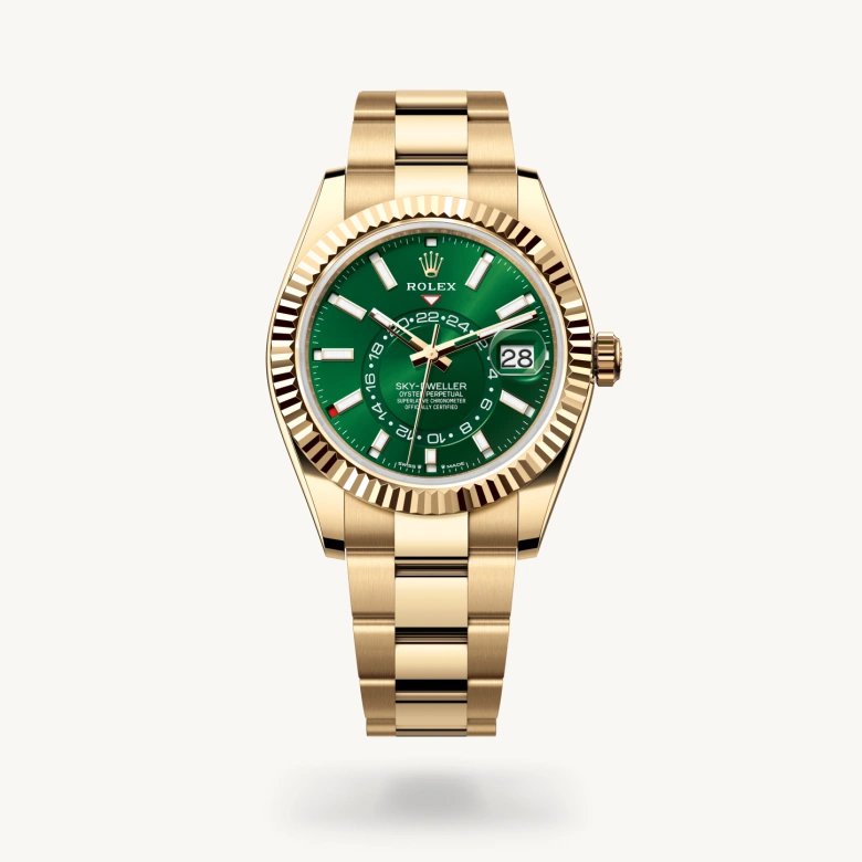 スカイドゥエラー:オイスター、42 mm、イエローゴールド