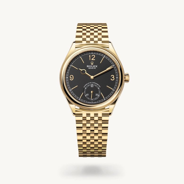 1908:39 mm、18 ct イエローゴールド、ポリッシュ仕上げ