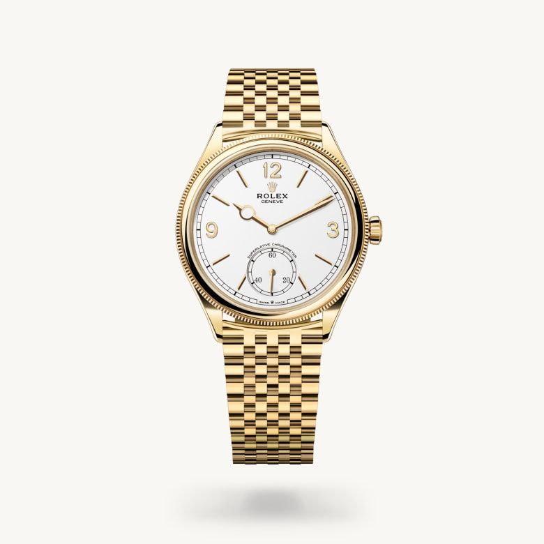 1908:39 mm、18 ct イエローゴールド、ポリッシュ仕上げ
