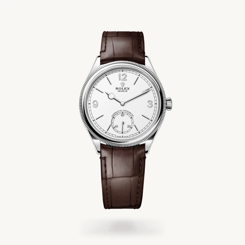 1908:39 mm、18 ct ホワイトゴールド、ポリッシュ仕上げ