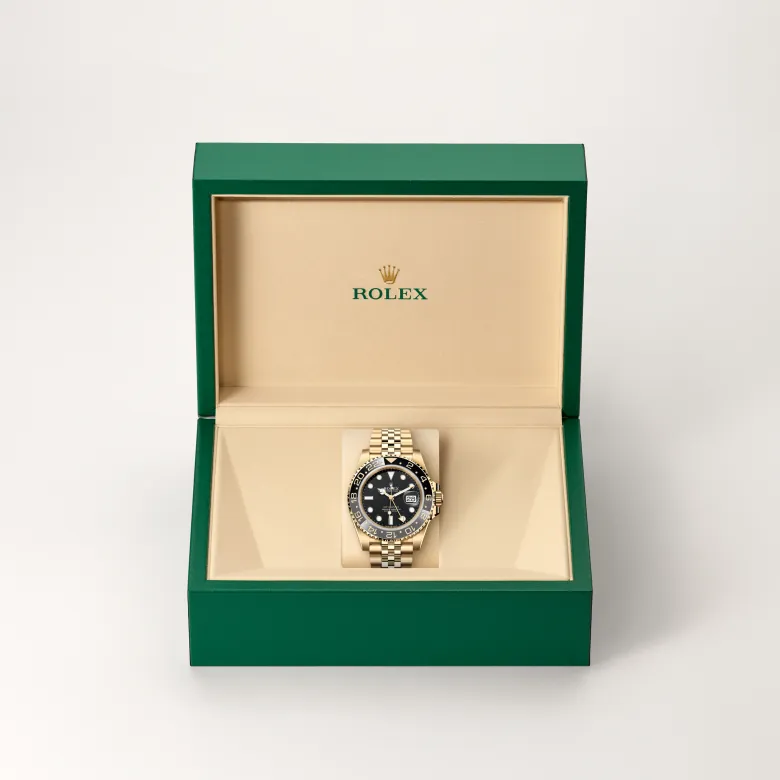 ロレックス GMTマスター Ⅱ 18 ct イエローゴールド、M126718GRNR-0001