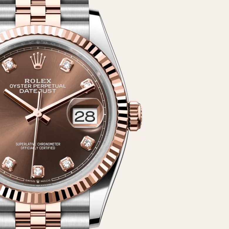ROLEXデイトジャスト36 mm ローズゴールド&ステンレスブレスコンビ ロレックス デイトジャスト 36 エバーローズロレゾール - オイスター