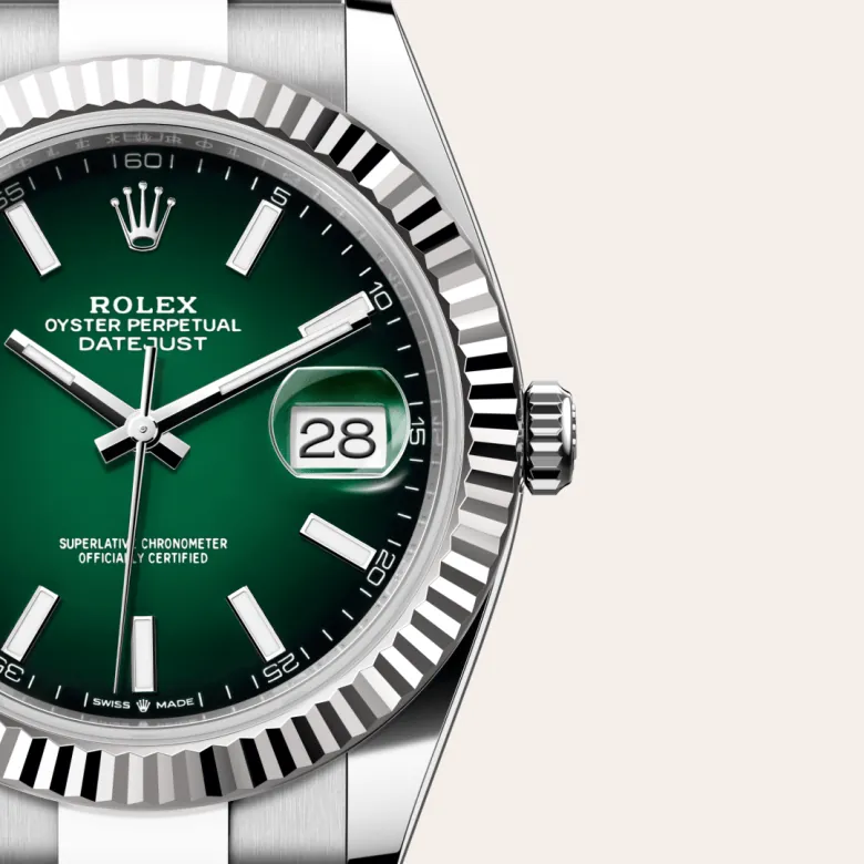 週末限定セール　希少　新品　ROLEX デイトジャスト　グリーン　掛け時計 ロレックス デイトジャスト 41 ホワイトロレゾール - オイスター