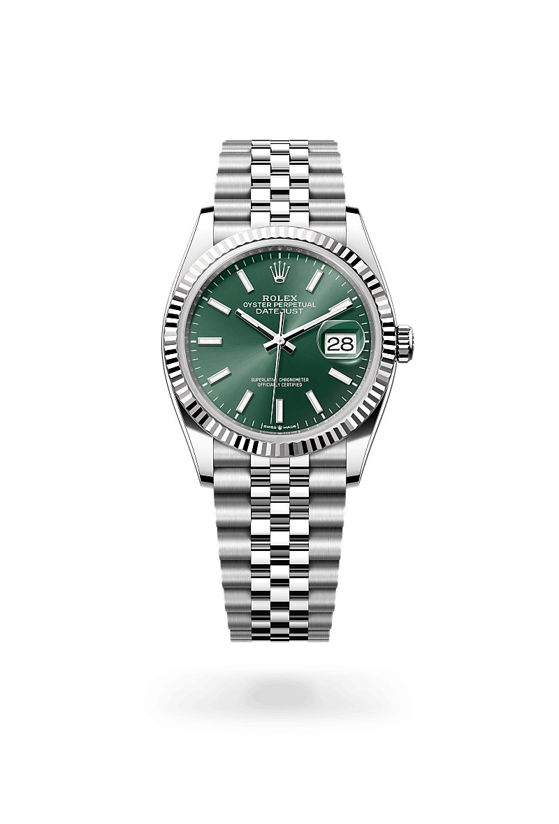 週末限定セール　希少　新品　ROLEX デイトジャスト　グリーン　掛け時計 ロレックス デイトジャスト 36 ホワイトロレゾール - オイスター