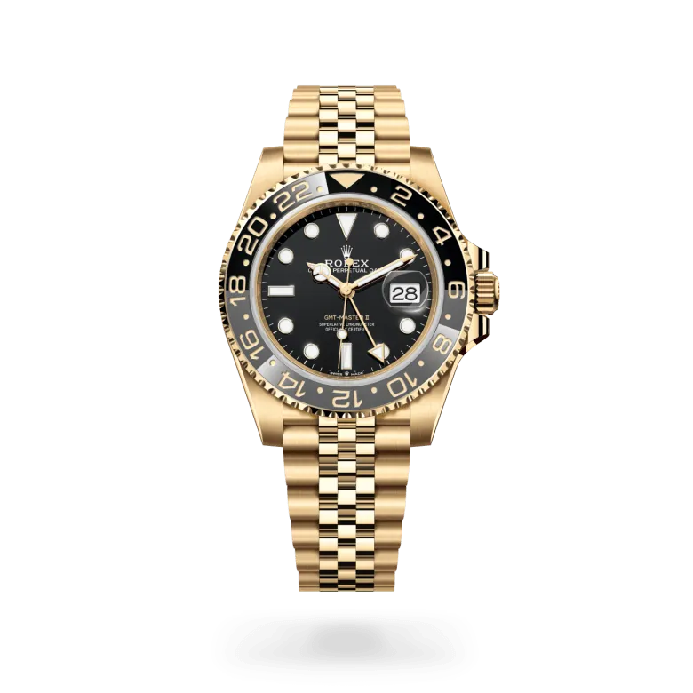 ロレックス GMTマスター Ⅱ 18 ct イエローゴールド、M126718GRNR-0001