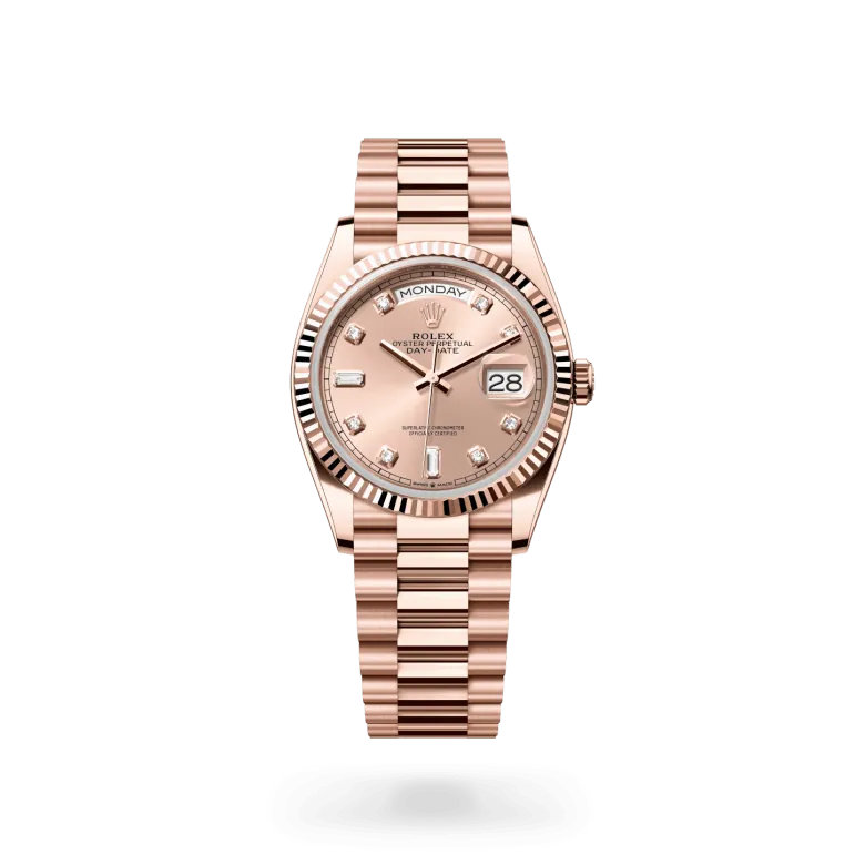 ロレックス デイデイト 36 18 ct エバーローズゴールド、M128235-0009