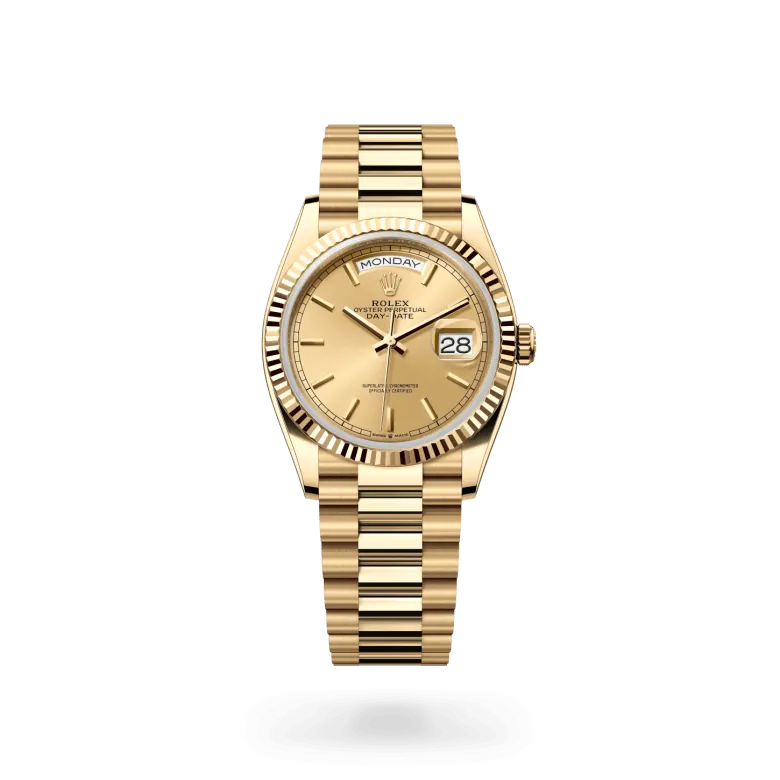 ロレックス デイデイト 36 18 ct イエローゴールド、M128238-0045
