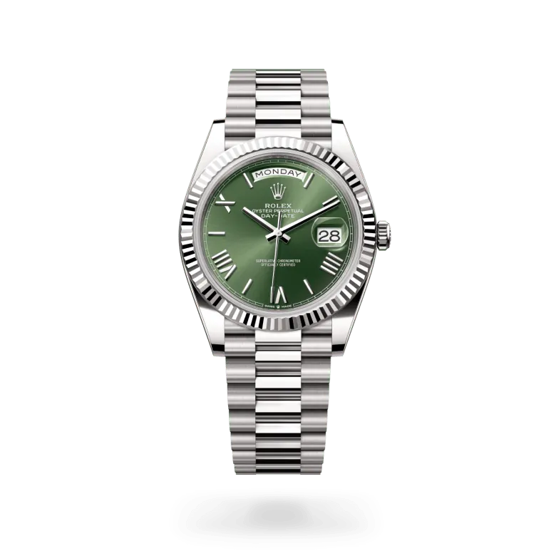 クミページ ロレックス デイデイト 40 18 ct ホワイトゴールド、M228239-0033